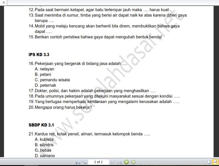 Menguasai Lingkungan Sekitar: Kumpulan Soal Latihan Kelas 4 Tema 8 Subtema 3 Menguasai Lingkungan Sekitar: Kumpulan Soal Latihan Kelas 4 Tema 8 Subtema 3
