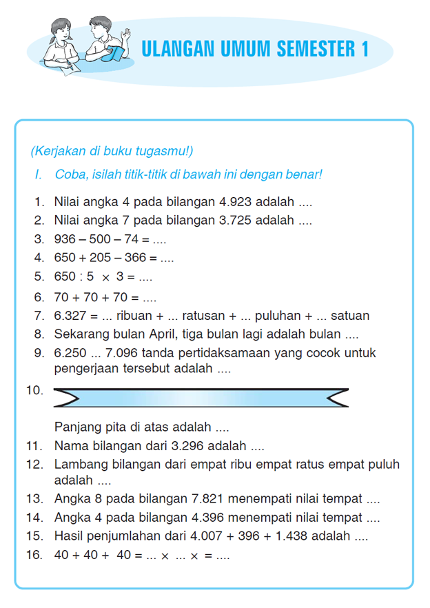 Mempersiapkan Diri Menghadapi Ulangan Umum Kelas 3 Semester 1: Panduan Lengkap dengan Contoh Soal Mempersiapkan Diri Menghadapi Ulangan Umum Kelas 3 Semester 1: Panduan Lengkap dengan Contoh Soal