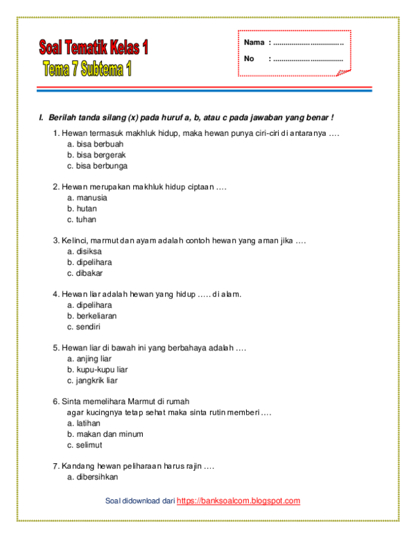 Membangun Fondasi Pengetahuan: Contoh Soal Ulangan Tingkat SD Kelas 1 yang Komprehensif