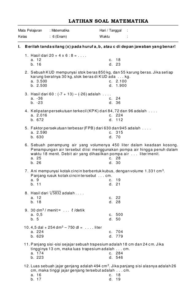 Mempersiapkan Diri Menuju Sukses: Panduan Lengkap Mengunduh Soal Matematika Kelas VI Semester 1 Tahun Ajaran 2023-2024 Mempersiapkan Diri Menuju Sukses: Panduan Lengkap Mengunduh Soal Matematika Kelas VI Semester 1 Tahun Ajaran 2023-2024