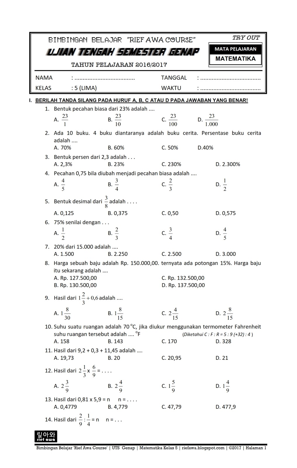 Membuka Gerbang Pengetahuan: Panduan Lengkap Download Soal Matematika Kelas 5 Semester 1 PDF Membuka Gerbang Pengetahuan: Panduan Lengkap Download Soal Matematika Kelas 5 Semester 1 PDF