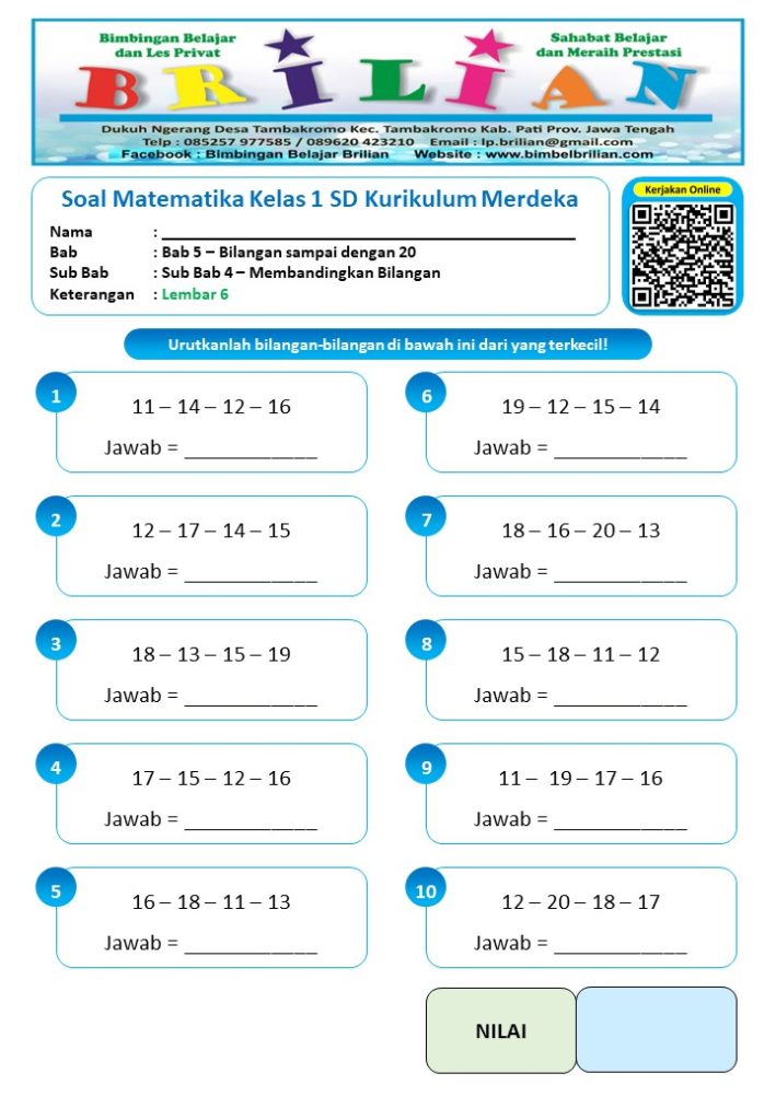 10 Rahasia Latihan Cerdas Contoh Soal untuk Kelas 1 SD Agar Anak Cepat Paham dan Pintar