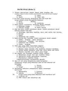 Bank Soal Biologi Kelas 2 Sistem Pencernaan dan Ekosistem PDF