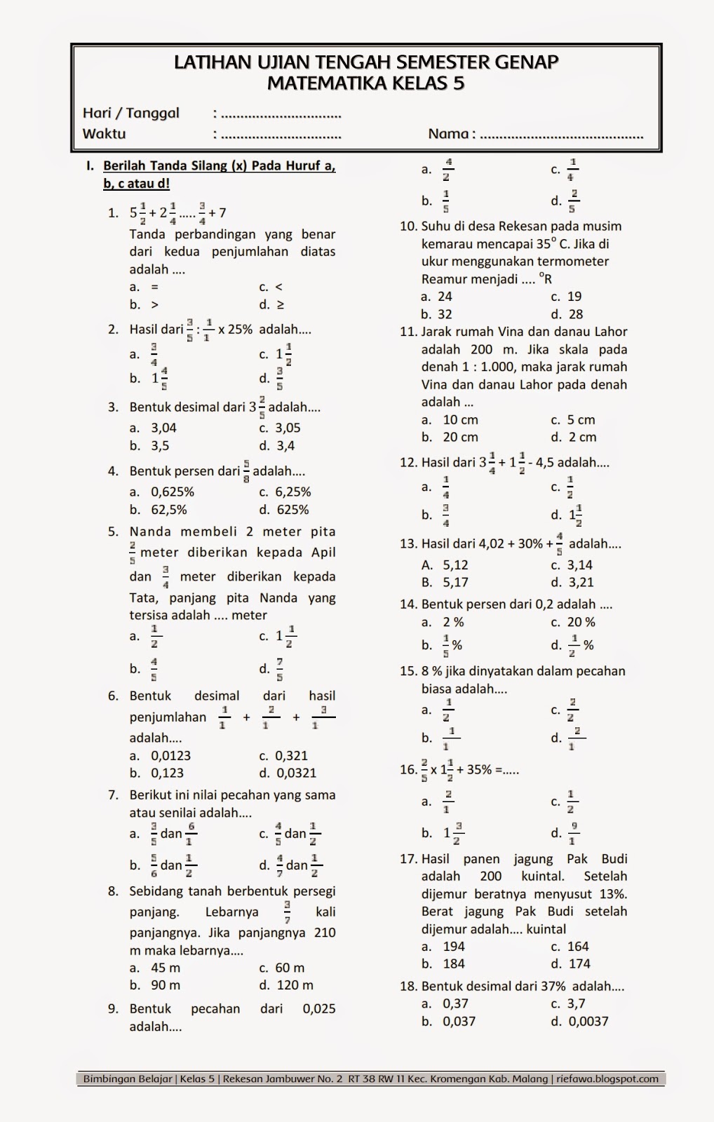 Menguasai Matematika Kelas 4 Semester 2 Panduan Latihan Soal Tahun Menguasai Matematika Kelas 4 Semester 2 Panduan Latihan Soal Tahun