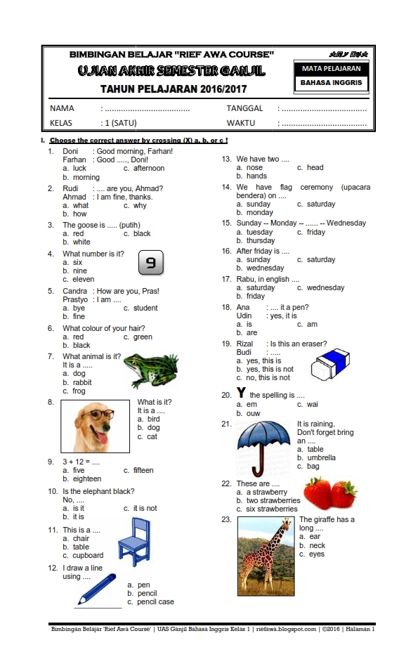 Materi Bahasa Inggris Kelas 7 Semester 1 Kurikulum 2013 Dalchaebi