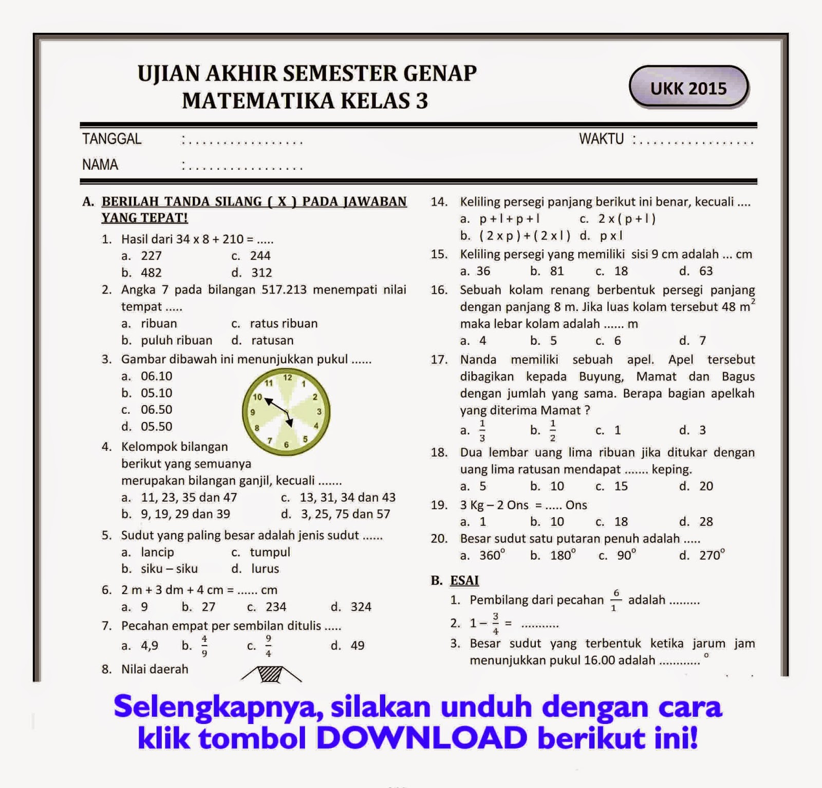 Contoh Soal Matematika Kelas 7 Semester 1 Dalchaebi Contoh Soal Matematika Kelas 7 Semester 1 Dalchaebi